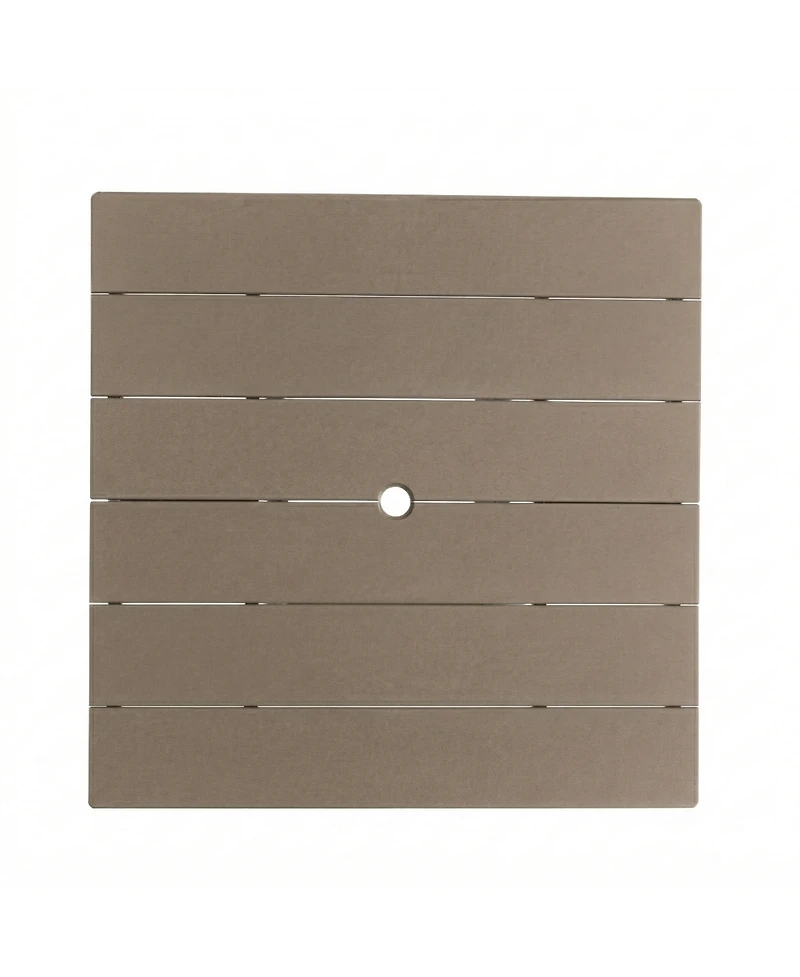 Clihome 37.8" Square Hdpe Patio Table, Outdoor Dining Foldable Design