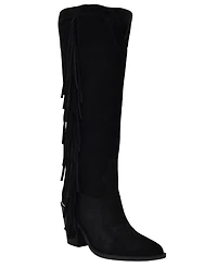 Guess Women's Sashle Western Fringe Knee High Heeled Boots
