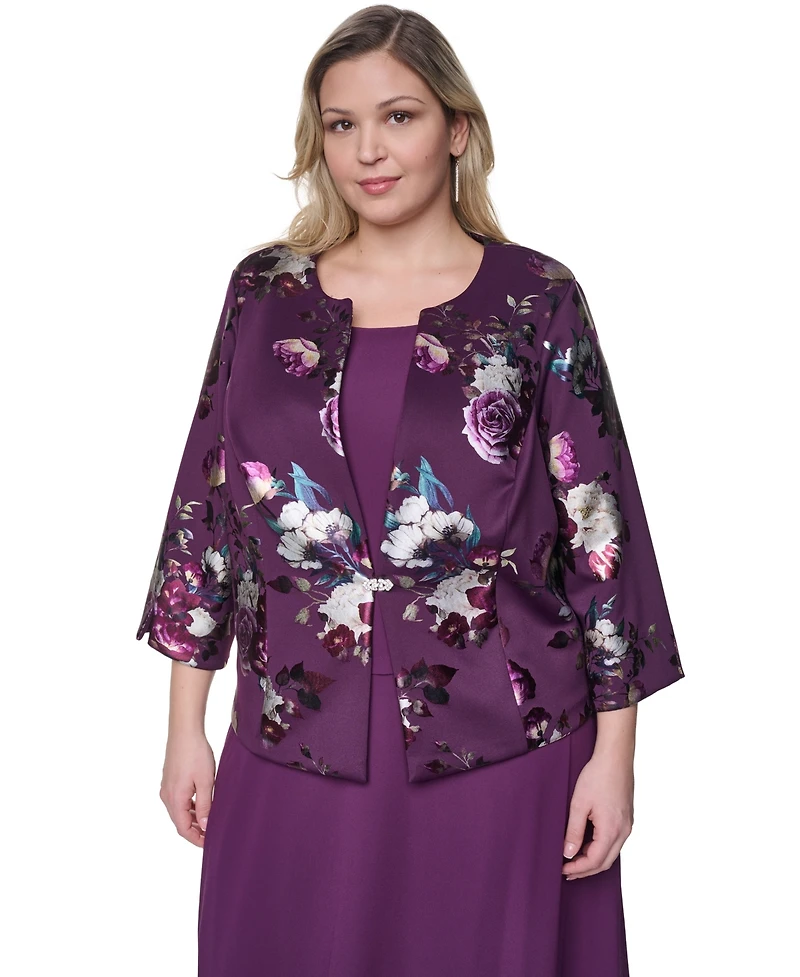 Jessica Howard Plus Padded Removable Jacket & Sleeveless Dress, 2-Piece Set