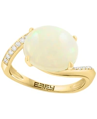 Effy Collection Ethiopian Opal (3-1/3 ct. t.w.) & Diamond (1/10 ct. t.w.) Ring in 14k Yellow Gold