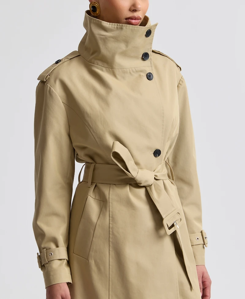 Avec Les Filles Women's Funnel Neck Slouchy Trench