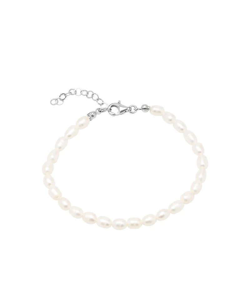 Spero London Natural Freshwater Real Seed Pearl Strand Bracelet