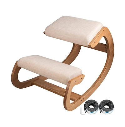 Sugift Ergonomic Kneeling Chair with Birch Wood Frame, Rocking Base for Home and Office