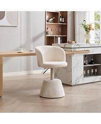 Rainsken 360degree(s) Swivel Accent Chair, Adjustable Height, Modern Chenille Upholstered Round, Ergonomic Vanity, for Living Room,Office