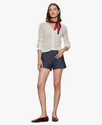 Sanctuary Women's Juno Textured Long-Sleeve Spread Collar Shirt
