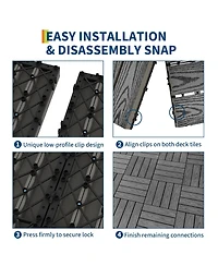 gaomon 9-Pack Waterproof Interlocking Patio Flooring Composite Deck Tiles for Indoor and Outdoor Use