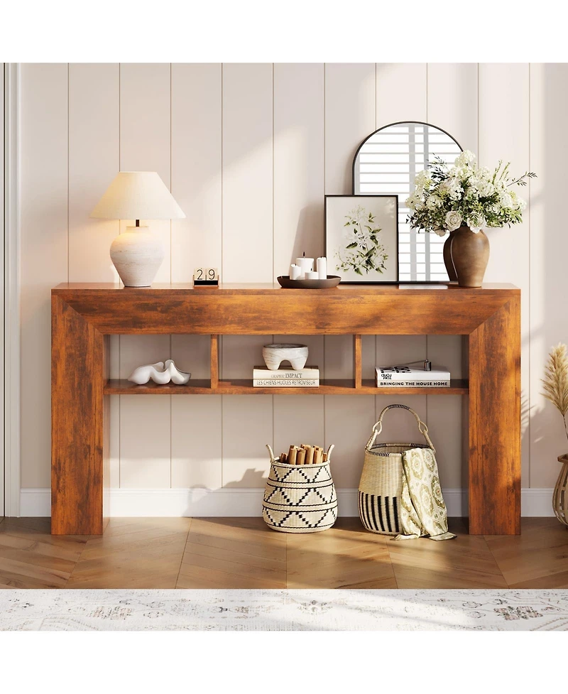 Gaomon Entryway Console Table, Sofa Table with Storage Shelves, Wooden Entry Foyer Table, Behind Couch Table for Living Room, Hallway, Entrance