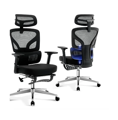 Gaomon Ergonomic Mesh Office Chair with 3D Adjustable Headrest Armrest and Retractable Footrest