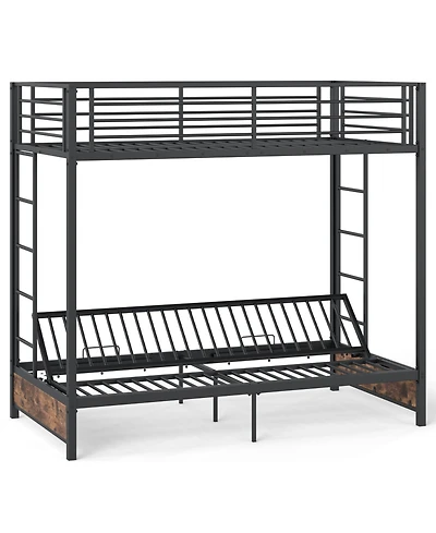Slickblue Metal Bunk Bed Frame with Headboard and Footboard, Strong and Long-Lasting