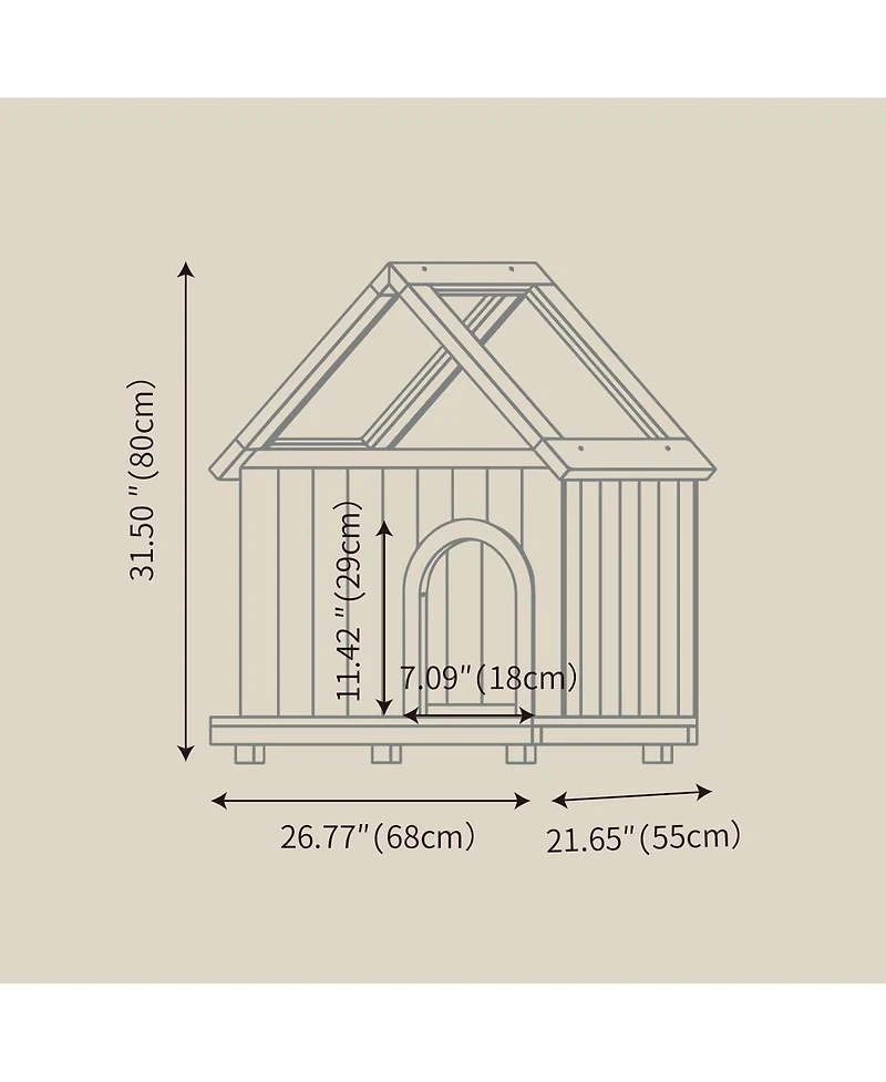 6thdruple Modern Pet House with Clear Roof and Wood Frame