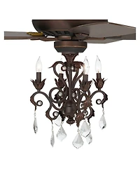 Casa Vieja 52 inch Indoor Ceiling Fan with Light Led Dimmable Remote Crystal Chandelier
