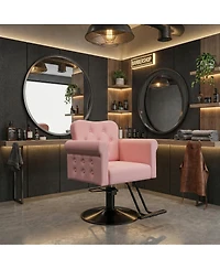 homfan Salon Styling Chair with Hydraulic Lift, 360degree(s) Swivel Lock, Pu Leather, Foam Cushion, 330 lb Capacity