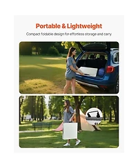 Sugift Folding Table 4 feet Heavy Duty Portable Adjustable Utility Table