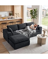 homfan L-Shaped Modular Sectional Sofa