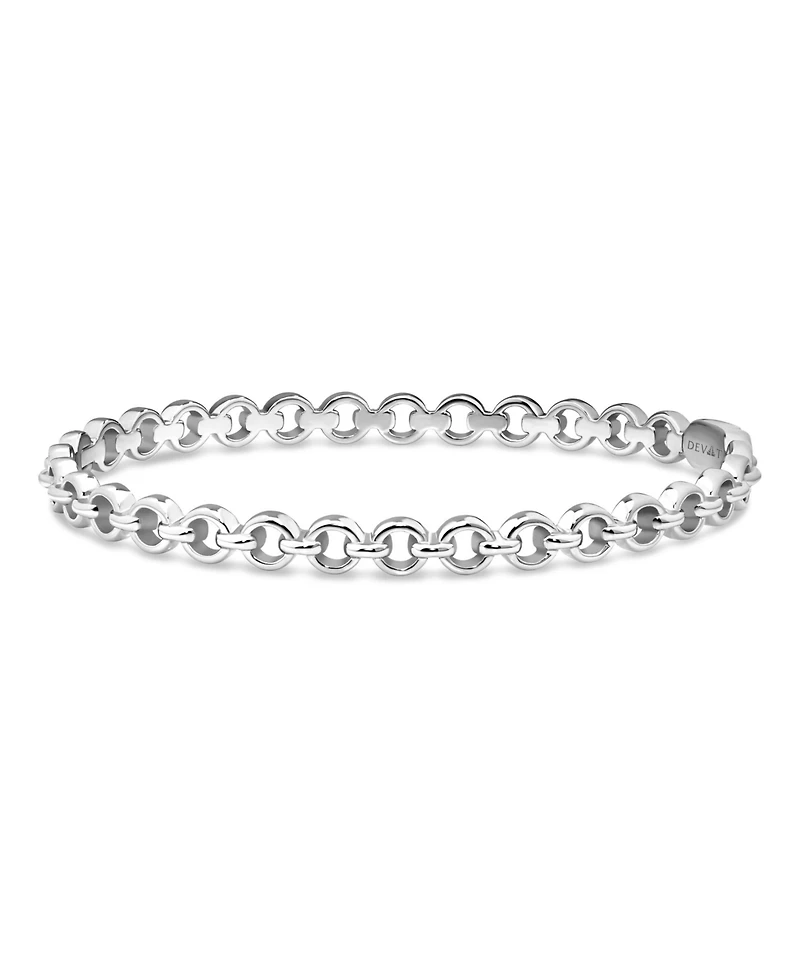 Devata Cable Link Rhodium Plated Bangle Bracelet
