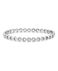 Devata Cable Link Rhodium Plated Bangle Bracelet