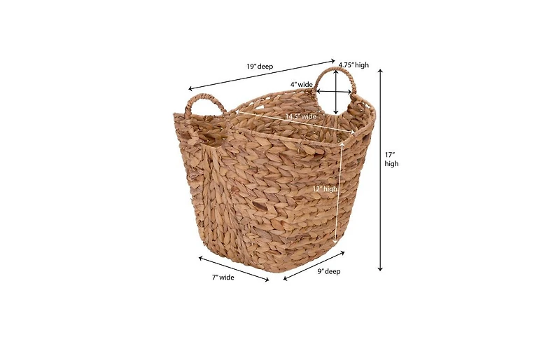 Household Essentials Water Hyacinth Basket with Handles