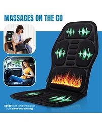 Pursonic Rechargeable Stomach and Back Massager + Shiatsu Massager Chair Mat with Heat