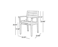 sumyeg Stamford Dining Chairs Set of 2, Acacia Wood Patio Armchairs for Garden or Poolside