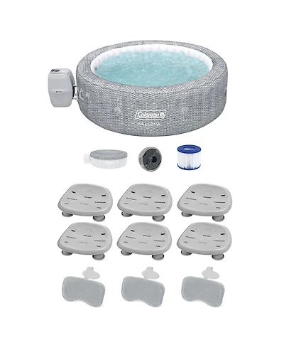Bestway Coleman Saluspa Sicily AirJet Hot Tub and 6 Saluspa Pool and Spa Seat and 3 Pillows