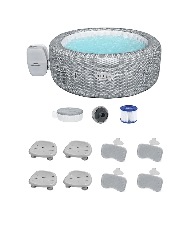 Bestway Coleman Honolulu AirJet Hot Tub with 4 SaluSpa Seat and 4 Headrest Pillows