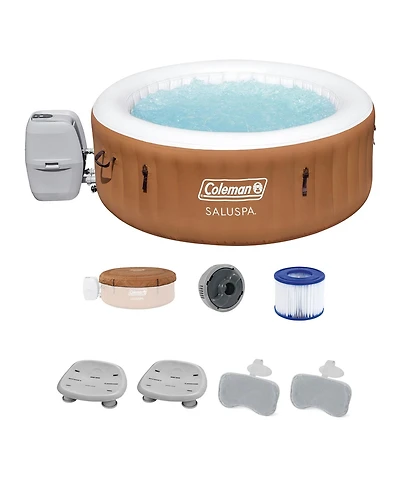 Bestway Coleman Miami AirJet Hot Tub with 2 SaluSpa Seat and 2 Headrest Pillows
