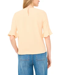 CeCe Women's Ruffled-Cuff 3/4-Sleeve Crew Neck Top