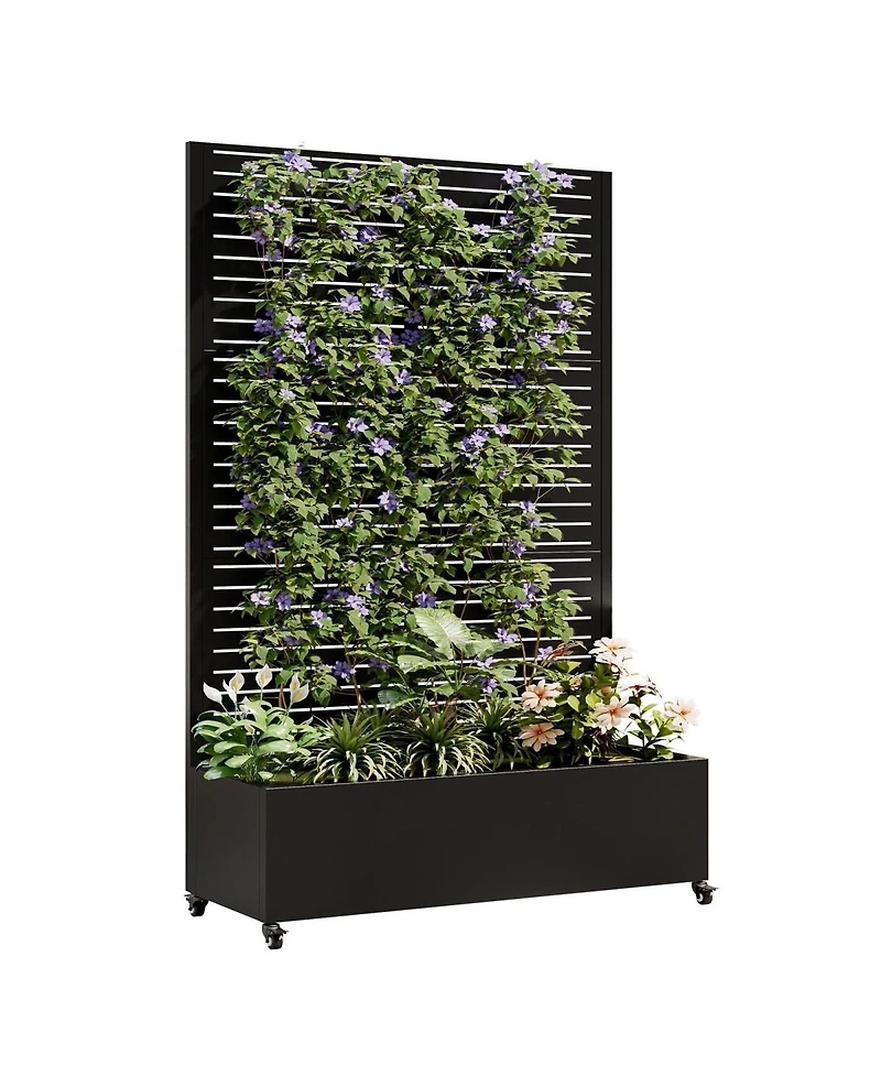Streamdale Furniture Metal Raised Garden Bed with Trellis