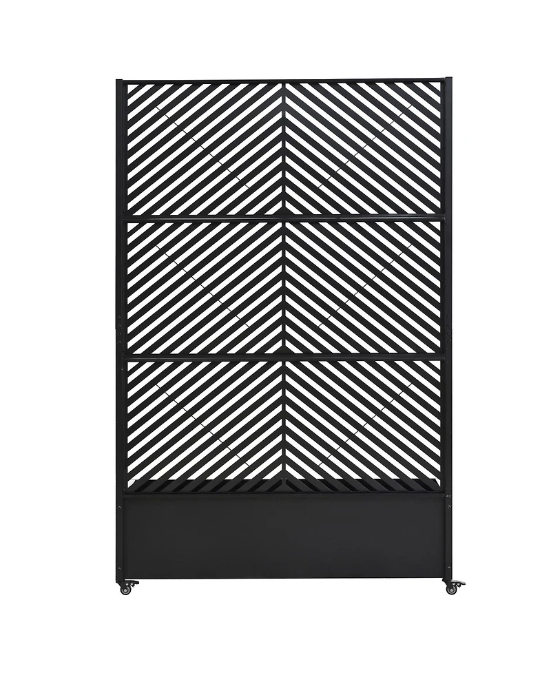 Streamdale Furniture Metal Raised Garden Bed with Wheels, Trellis, and Privacy Screen