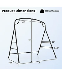 Gouun Outdoor Heavy-Duty Metal Hammock and Porch Swing Stand with 4 Support Bars, 660 lb Capacity