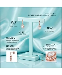 18k Rose Gold Plated Cubic Zirconia Dangle Earrings