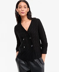 Charter Club Women's 100% Cashmere Cable-Knit V-Neck Cardigan, Macy's Exclusive
