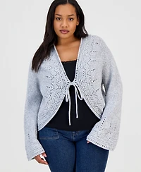 And Now This Trendy Plus Pointelle Cutaway Cardigan, Macy's Exclusive