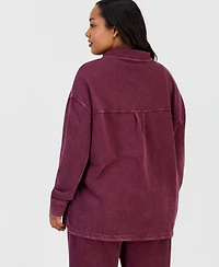 And Now This Trendy Plus Denim-Look Terry Shacket, Macy's Exclusive