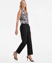 Kasper Petite Slim-Leg Mid-Rise Pants