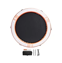 Sugift Inflatable Floating Dock 8 ft Round with 5 ft Trampoline Mesh Pool and Ladder