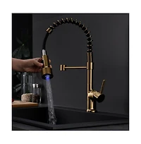 Phying Commercial Led Kitchen Faucet with Pull Down Sprayer, Single Handle Single Lever Kitchen Sink Faucet