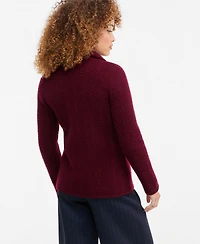 Charter Club Petite Herringbone-Stitch Button-Front Cashmere Jacket, Exclusively at Macy's