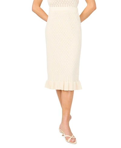 CeCe Women's Pointelle Pencil Skirt