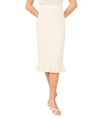 CeCe Women's Pointelle Pencil Skirt