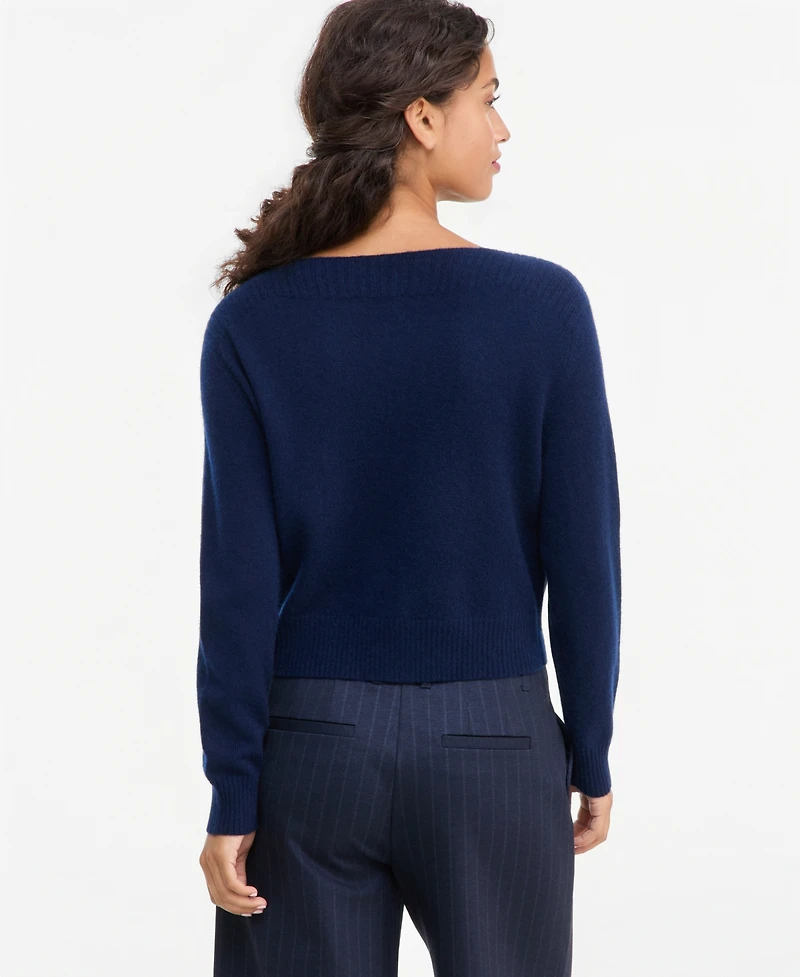 Charter Club Petite Cashmere Boat-Neck Long-Sleeve Sweater, Macy's Exclusive