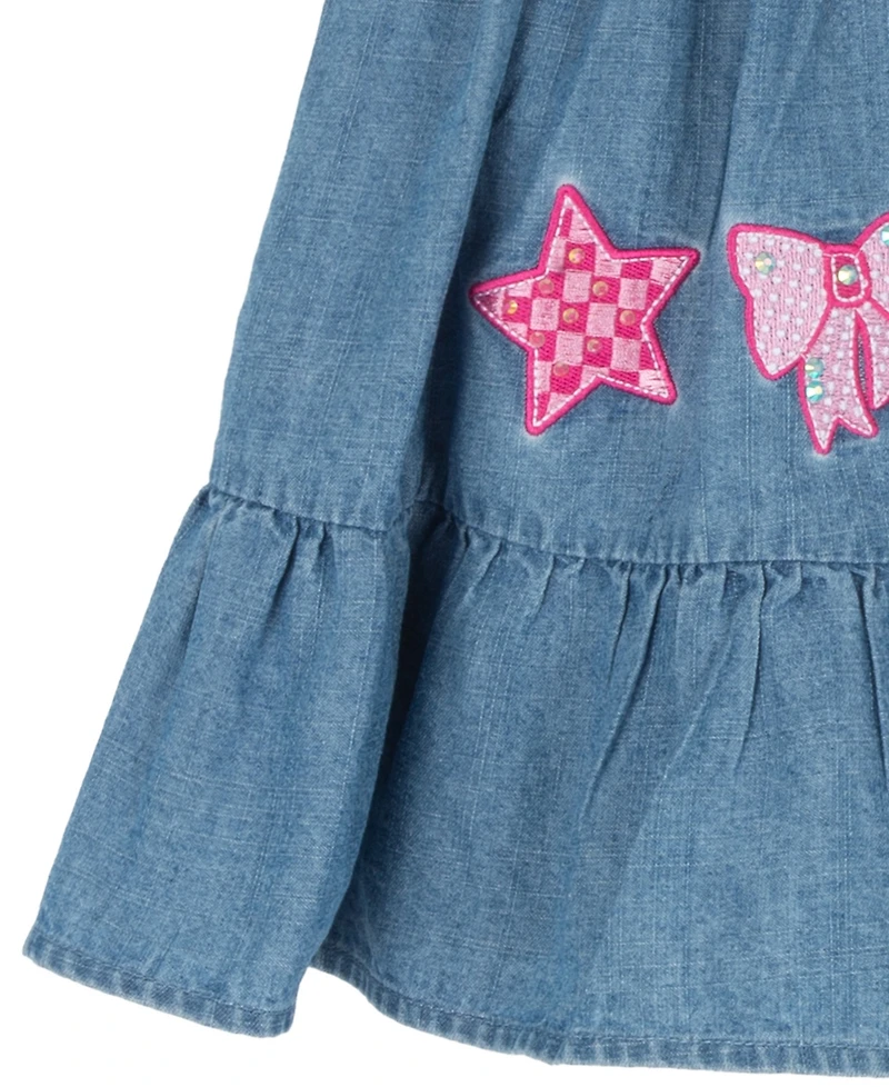 Rare Editions Girls' 2T-6X Short-Sleeve T-Shirt and Jumper, 2-Piece Set