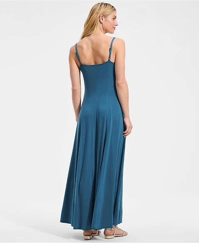 Lands' End Women's Silky Knit Godet Maxi Dress
