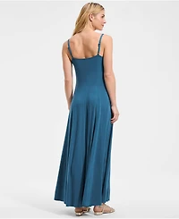 Lands' End Women's Silky Knit Godet Maxi Dress