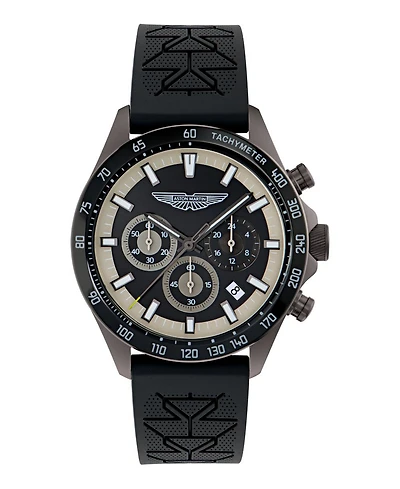 Aston Martin F1 Men's Quartz Gunmetal Silicone Strap Watch 44mm