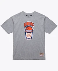 Mitchell Ness Men's Heather Gray New York Knicks Coffee Cup T-Shirt