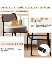 Dyhome 24 inches Bar Stools Set of 2, Counter Height Bar Stools with Leather Pad Wood Back