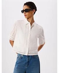 Whistles Women's Broderie Cotton Shirt