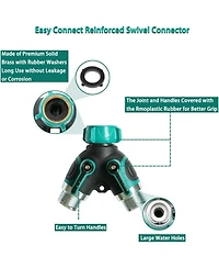 Hose Splitter 2 Way Faucet Splitter with Shut off Valve