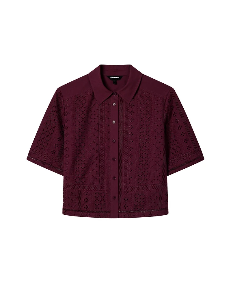 Whistles Women's Broderie Cotton Shirt